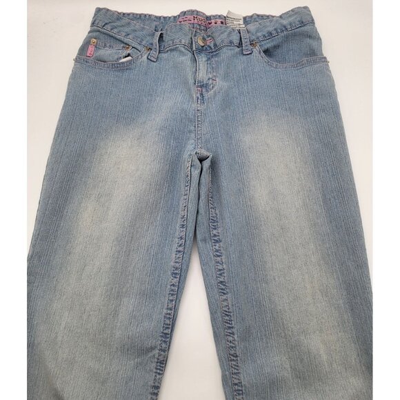 MUDD Juniors SZ 9 90's y2k Distressed Destroyed Light Wash Denim Jeans - Picture 8 of 10